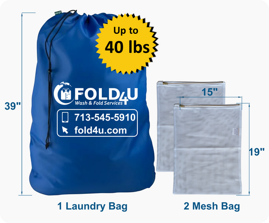 Wash & Fold (Reusable Heavy-Weight Bag with 2 FREE Mesh Bags)